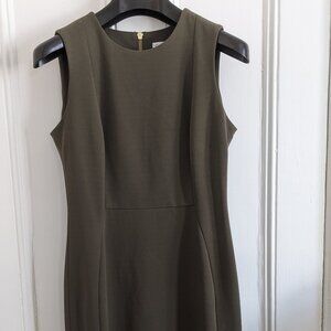 Calvin Klein Sleeveless Green Sheath Dress, Size 6